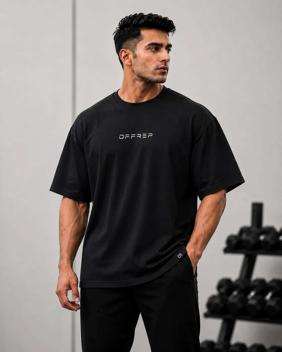 Oversized Graphic Tee – Black alternate view